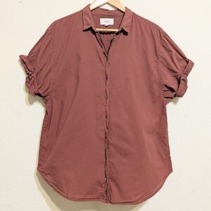 Xirena Women’s Size Small Channing Button Front Shirt Brick Red Cotton Classic